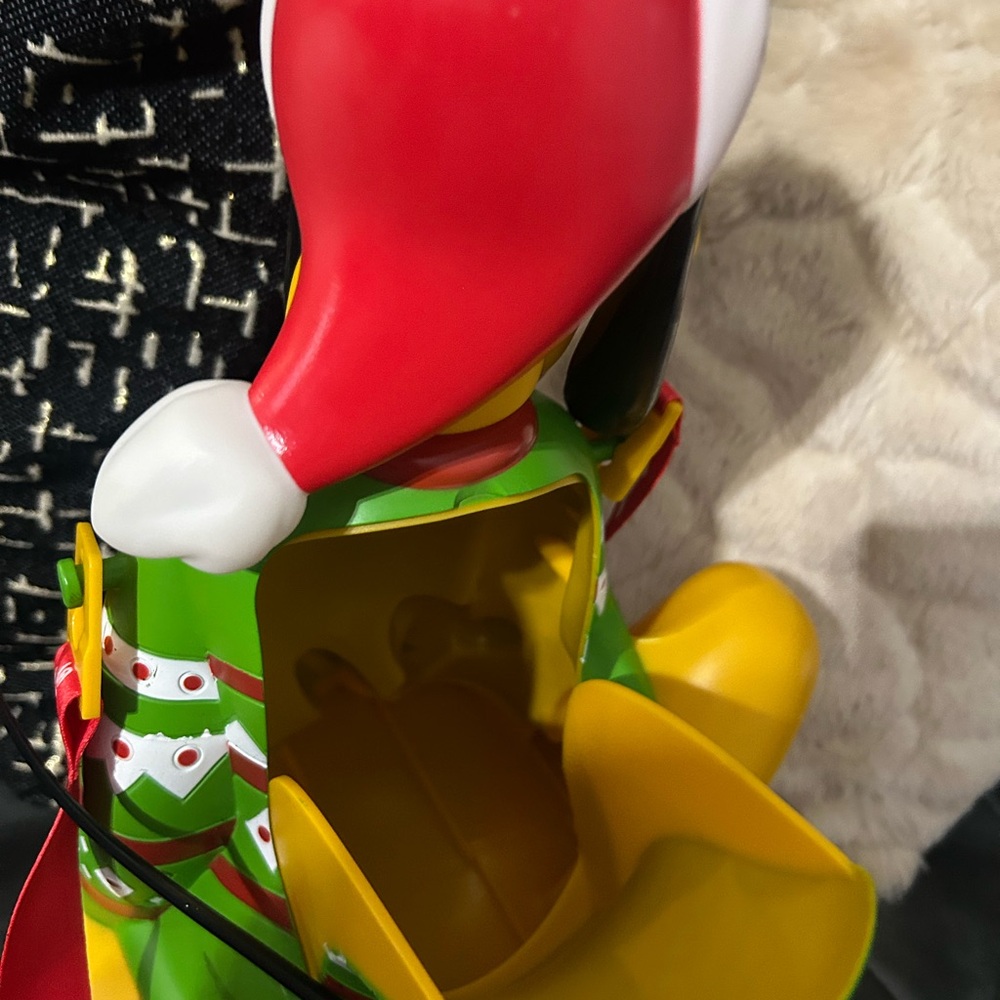 Disney Parks Pluto Popcorn Bucket 2018 Christmas Green Sweater Red Santa Hat - Picture 5 of 7